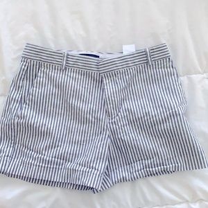 Blue and white striped shorts